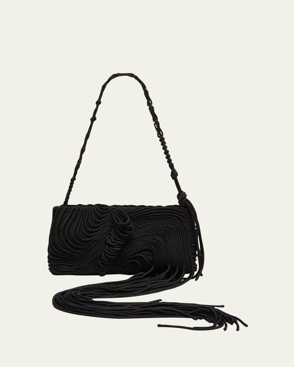 Wavy Fringe Silk Shoulder Bag